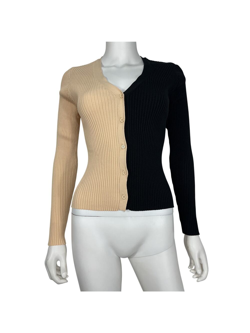 Staud Colorblock Multicolor Cargo Cardigan Size S